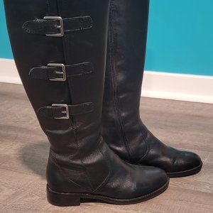ECCO Hobart Black Leather Riding Boot Size 38